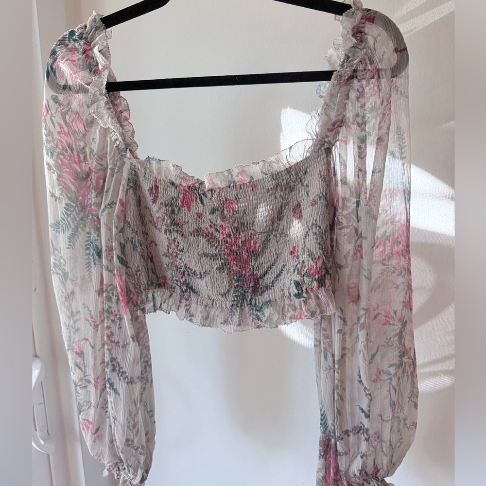 Zimmermann Floral Silk Crop Top